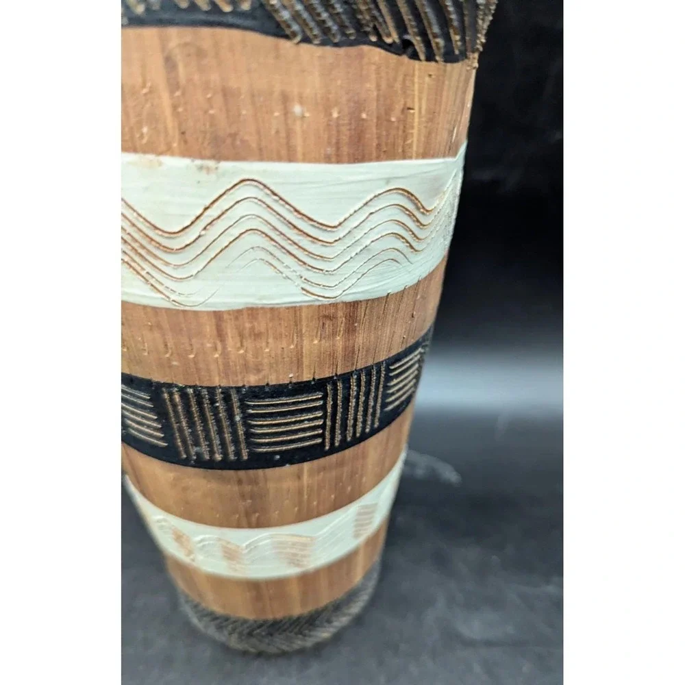 Vintage Redware Italian Pottery Ceramic Vase Mid Century Brown Decor 8.75